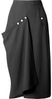 Tibi - Convertible Draped Woven Midi Skirt - Black