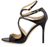 Thumbnail for your product : Jimmy Choo Lang 100mm Patent Strappy Sandal