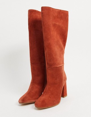 burnt orange suede boots