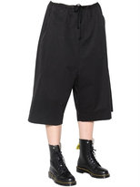 Thumbnail for your product : Y's Wide Leg Cotton Twill Cropped Pants