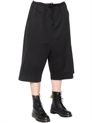 Y's Wide Leg Cotton Twill Cropped Pants