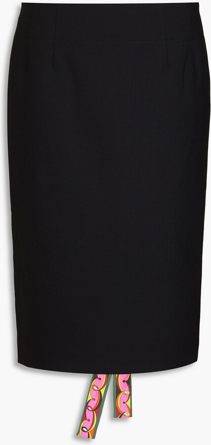 Black A Line Wool Skirt ShopStyle UK