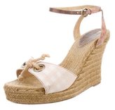 Thumbnail for your product : Burberry Gingham Espadrille Wedges