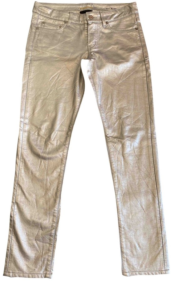 silver leather trousers