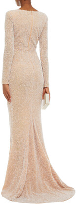 Rachel Gilbert Merryn Embellished Stretch-tulle Gown