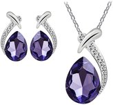 Thumbnail for your product : Perman Women Crystal Plated Chain Pendant Necklace Stud Earring Set