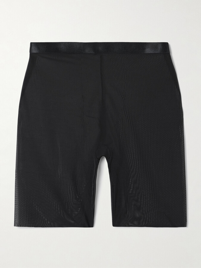 Spanx - Spanxsmooth™ Ribbed Stretch-mesh Shorts - Black