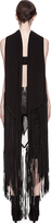 Thumbnail for your product : Gareth Pugh Black Leather- Tasseled Woven Silk Shawl
