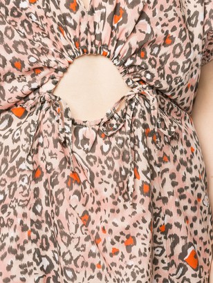 SUBOO Uma leopard print V-neck dress