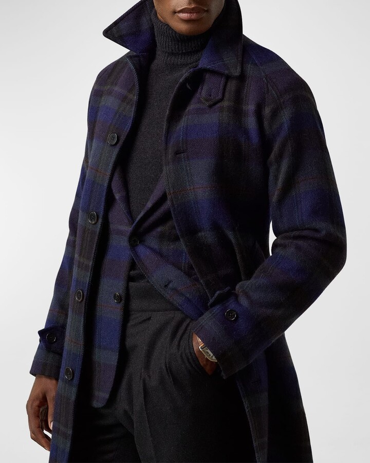 Mens Plaid Trench Coat | Shop The Largest Collection | ShopStyle