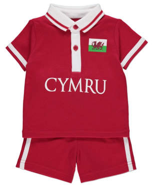 George Red Wales Polo Top and Shorts Outfit