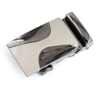 uxcell® Men Ratchet 3.5cm Width Automatic Metal Belt Buckle Silver