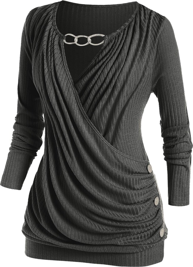 ROSE GAL Rosegal Womens Plus Size Wide Ribbed Keyhole Cutout