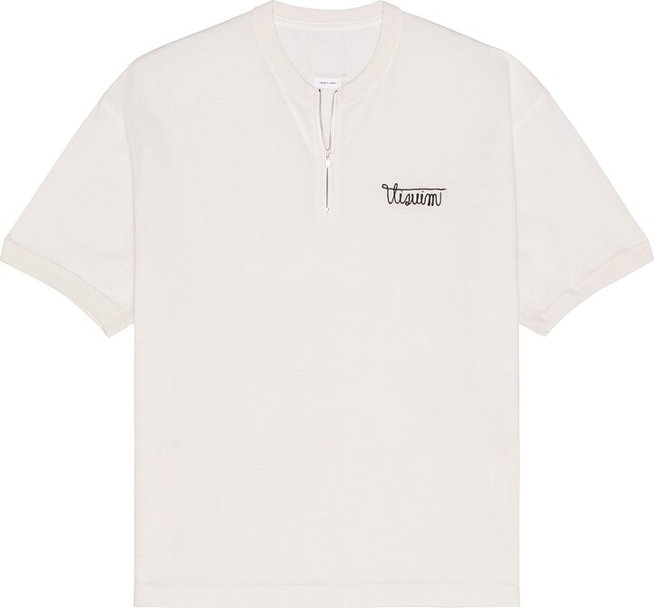 Visvim Merckx Quarter Zip Tee in White
