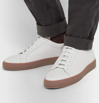 Brunello Cucinelli Full-Grain Leather Sneakers - Men - White
