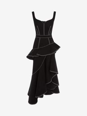 black denim midi dress
