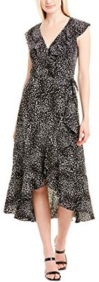 max studio ruffle wrap dress