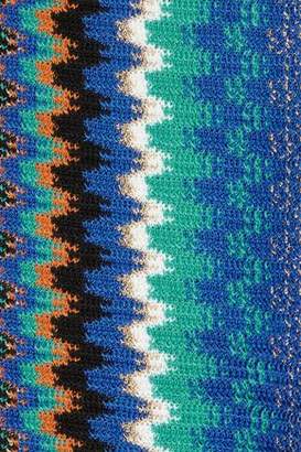 Missoni Fringe-trimmed Metallic Crochet-knit Scarf