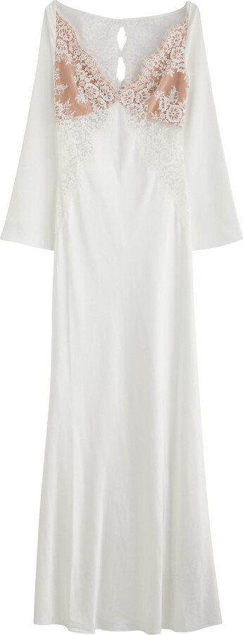 Self-Portrait X Christopher Kane Lace and Satin Maxi Dress