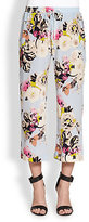 Thumbnail for your product : Patterson J. Kincaid PJK Kelly Silk Cropped Floral-Print Pants