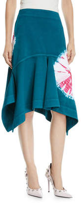 Calvin Klein High-Waist Denim Sand Dollar Fit/Flare Skirt