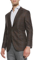 Thumbnail for your product : Brunello Cucinelli Wool/Cashmere Jacket with Blue Accent, Brown