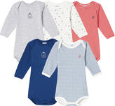 Thumbnail for your product : Petit Bateau Pack of 5 onesies