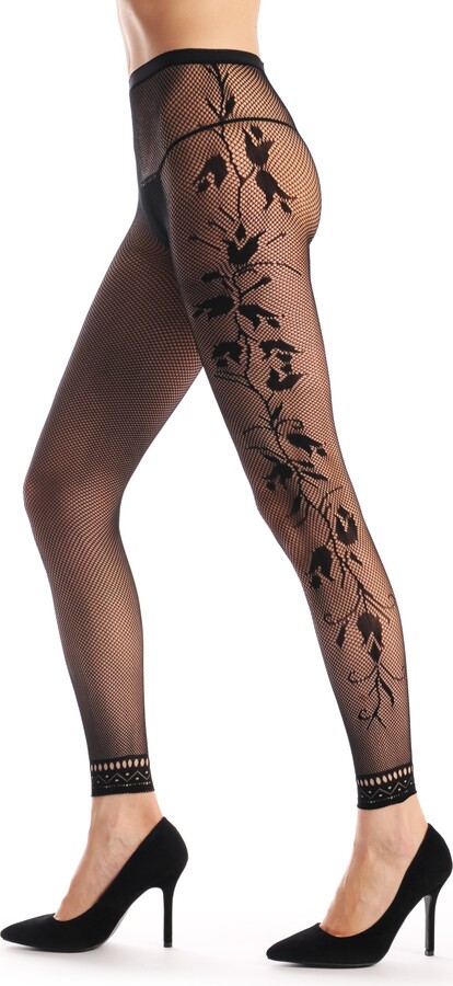 plus size footless fishnet tights