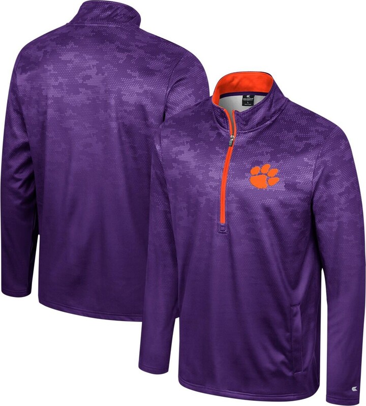 Colosseum Men's Purple Clemson Tigers The Machine Half-Zip Jacket