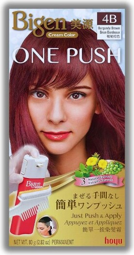 Bigen BIGENbyHoyuOnePush(4BBurgundyBrown)GrayCoverageCreamColor(2.82oz)|Excellent,Long-LastingGrayCoverage|SaveforMultipleApplications