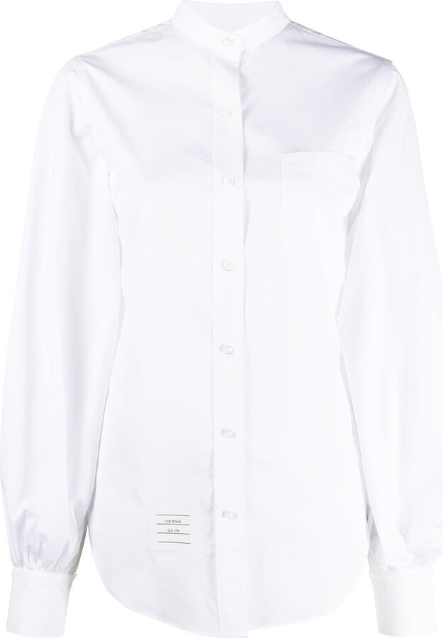 collarless dress shirt womens