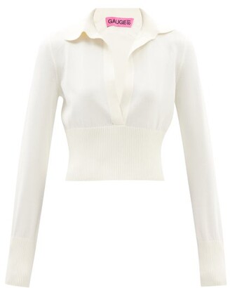 GAUGE81 Burogs Collared Cropped Sweater - Ivory