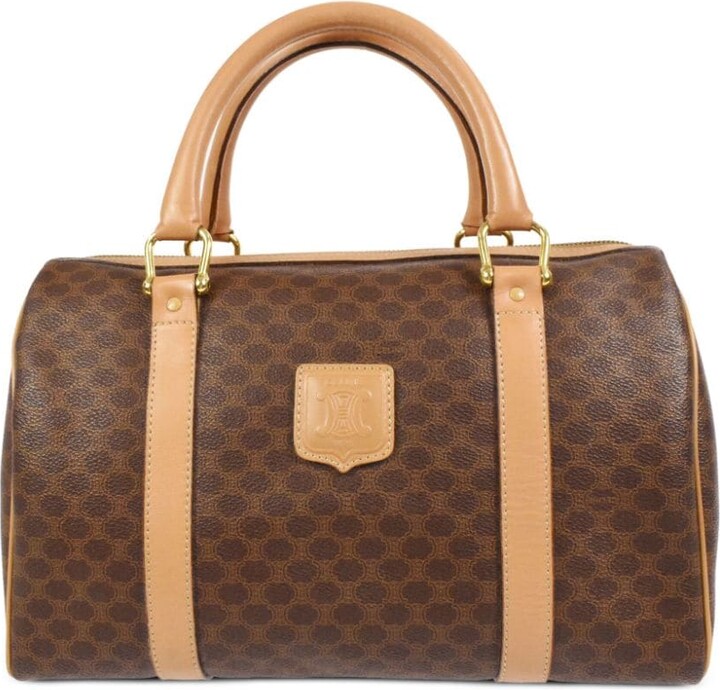 CELINE Macadam Two-way Shoulder bag Mini Boston bag Handbag Brown