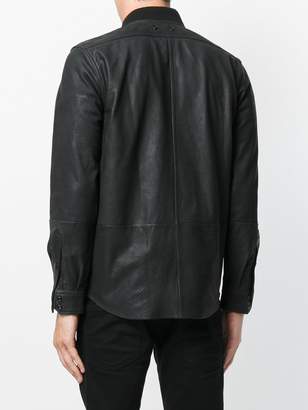 Diesel leather zip fastened jacket