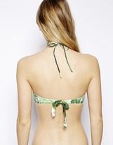 Thumbnail for your product : Mileti Halter Bikini Top With Open Gold Ring