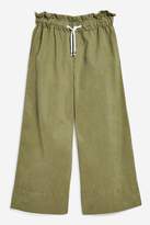 Thumbnail for your product : Topshop Khaki Draw Tie Cropped Jeans
