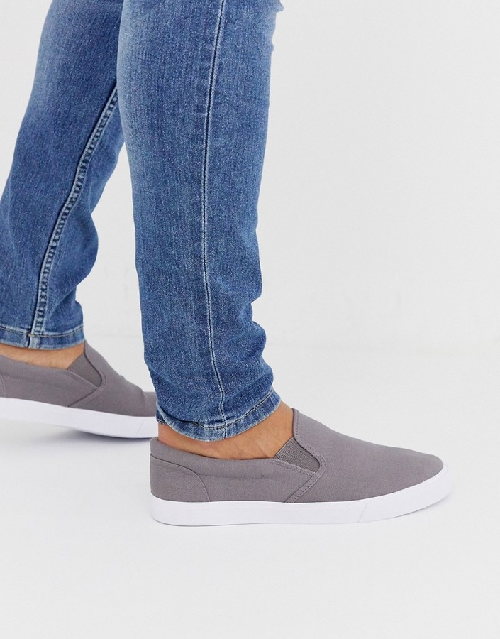 grey slip on sneakers mens