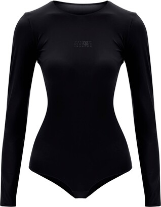 Tシャツ・カットソー MM6 MAISON MARGIELA LYCRA JERSEY LONG-SLEEVED BODYSUIT MM6 MAISON MARGIELA Long Sleeve Lycra Bodysuit - ShopStyle Tops