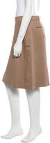 Thumbnail for your product : Loro Piana Leather-Trimmed A-Line Skirt