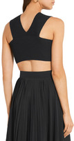 Thumbnail for your product : Valentino Cropped Ribbed Wool Tank - Black