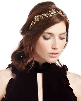 Jennifer Behr Aveline Floral Circlet Headband, Gold