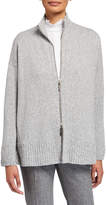 Thumbnail for your product : Lafayette 148 New York Zip-Front Cashmere Cardigan