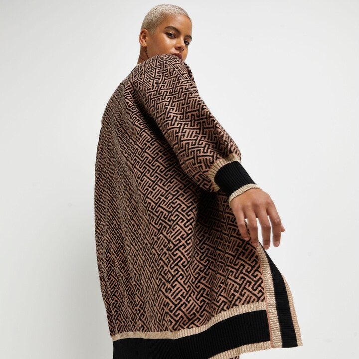 brown ri monogram cardigan