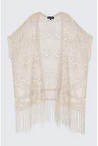 Thumbnail for your product : Select Fashion Fashion Womens White Crochet Kimono Cardigan - size M/L