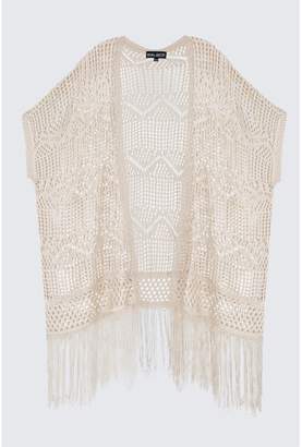 Select Fashion Fashion Womens White Crochet Kimono Cardigan - size M/L
