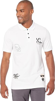 Karl Lagerfeld Paris Pique Polo with Patches (White) Men's Clothing -  ShopStyle
