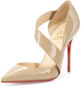 Thumbnail for your product : Christian Louboutin Ograde Cross-Strap Red-Sole Pump, Beige