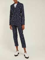 Thumbnail for your product : Charles Jeffrey Loverboy Safety-pin Polka-dot Cotton Blazer - Navy Multi