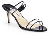 Thumbnail for your product : Manolo Blahnik Mucula Translucent Double-Banded Sandals