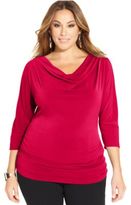 Thumbnail for your product : NY Collection Plus Size Three-Quarter-Sleeve Top